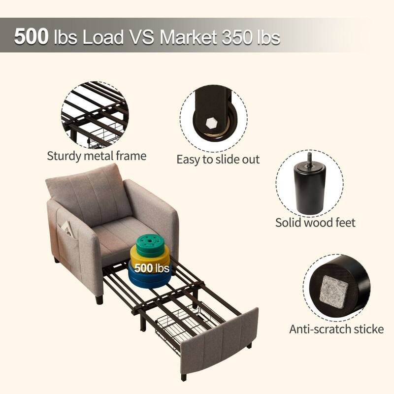 84" 4-in-1 Pull Out Recliner Chair Bed Sleeper Sofa Bed