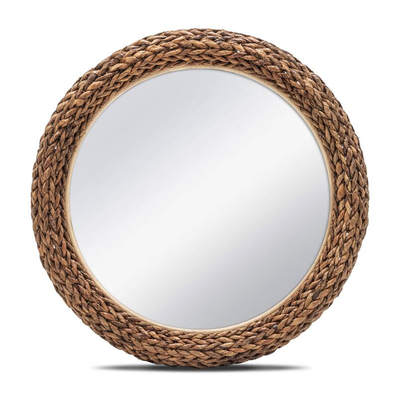 Maui 36" Round Mirror - Tan