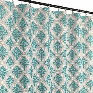 Grey Jacquard Fabric Shower Curtain Elegant Moroccan Design 