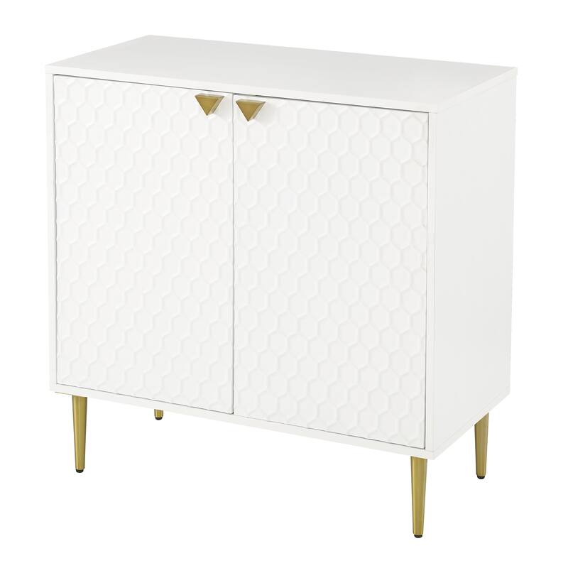 Hexagonal Pattern 2-door Storage Cabinet Buffet Cabinet Sideboard