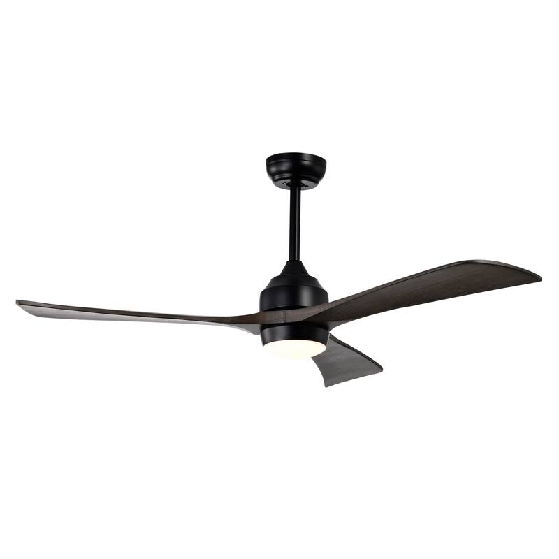 52" Solid Wood Blades Ceiling Fan with Lights Remote Control, Quiet DC Motor 3 Blade Ceiling Fans 6 Speed Levels