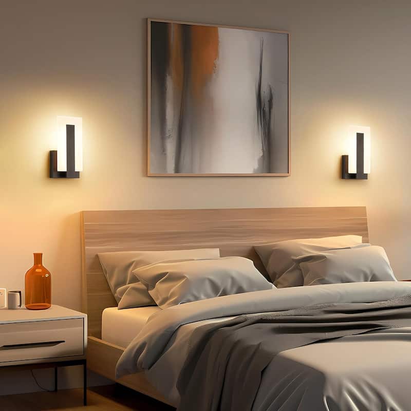 Led 2 pack wall light black hallways light metal bedrooms light