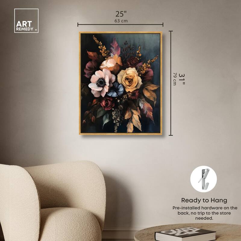 Velvet Night Bloom II Canvas by Art Remedy