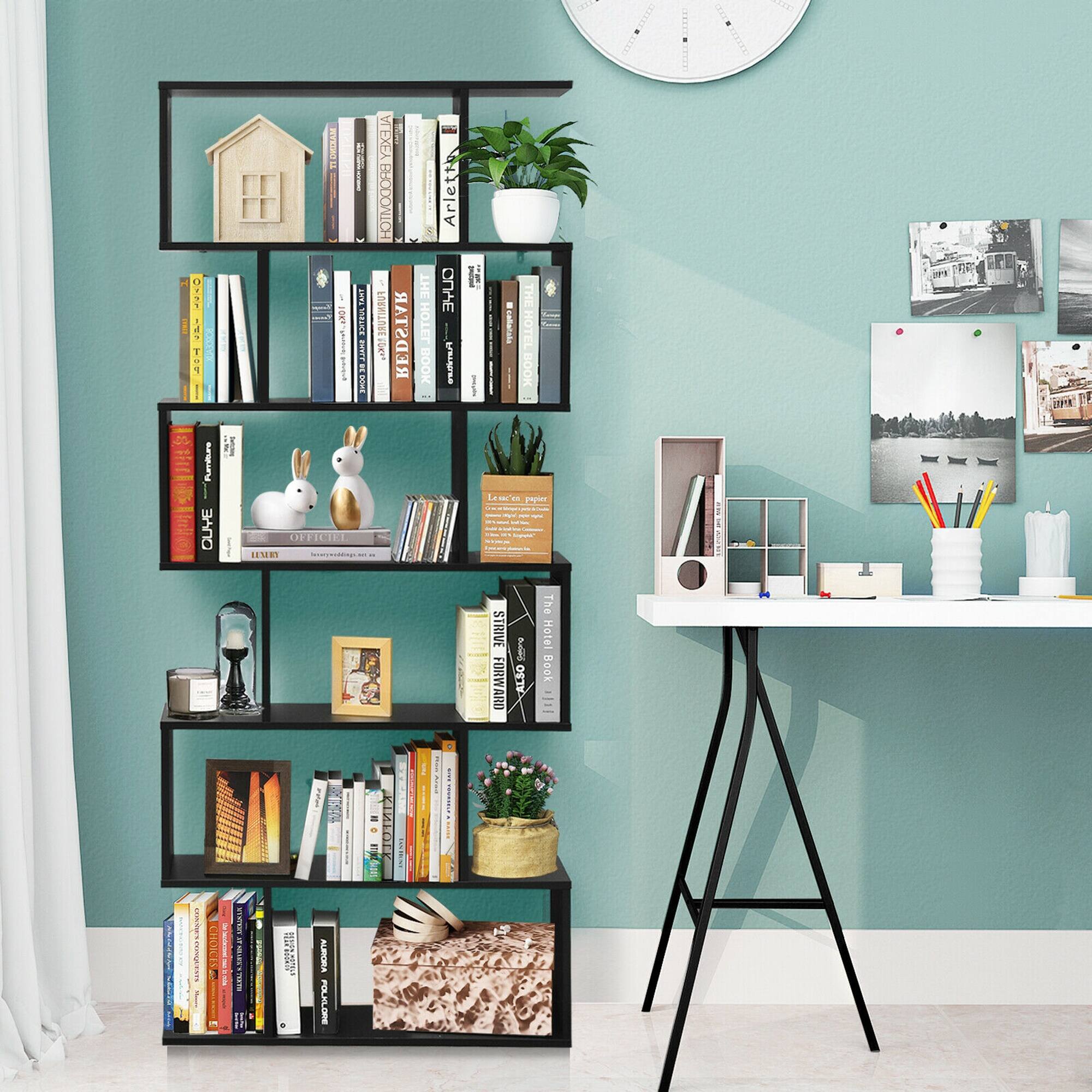 飾り棚(No:1279058) Gymax 6 Tier S-Shaped Bookshelf Storage Display Bookcase Decor Z