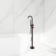 preview thumbnail 44 of 54, Freestanding Double Handle Clawfoot Tub Faucet - 8" x 47" Brown