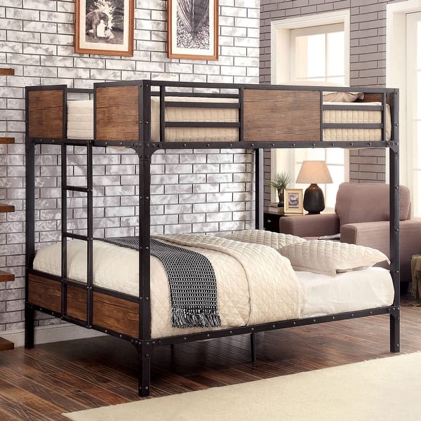 slide 2 of 21, Jown Industrial Black 3-Piece Gel Memory Mattress & Metal Bunk Bed Set by Furniture of America