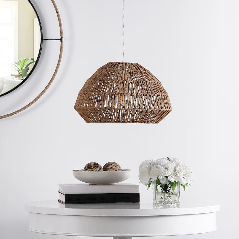 SAFAVIEH Lighting Dijana 16-inch Pendant - 16" W x 16" D x 11-191" H - Natural - 16Wx16Dx191H