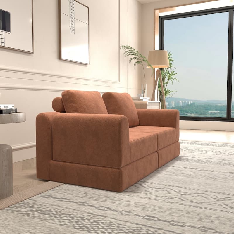 Multi-Functional Convertible Folding Sofa Bed with Memory Foam and Back Support