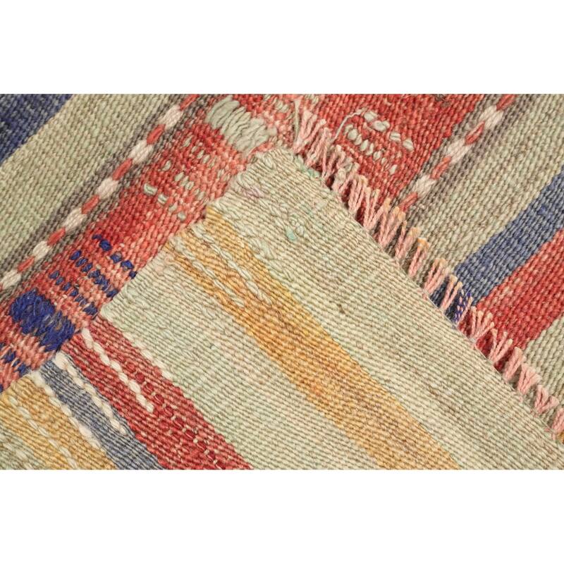Hand Woven Oriental 100% Wool Carpet Southwestern Tribal Multi-Colored Kilim Area Rug - 7' 6'' X 4' 7''