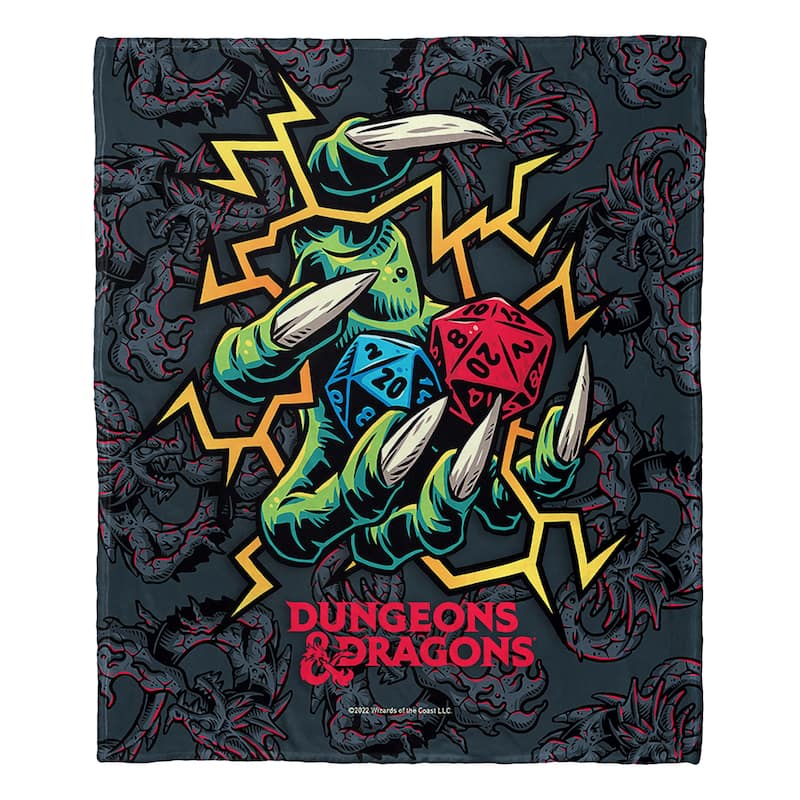 Dungeons and Dragons -Electric Dice Silk Touch Throw