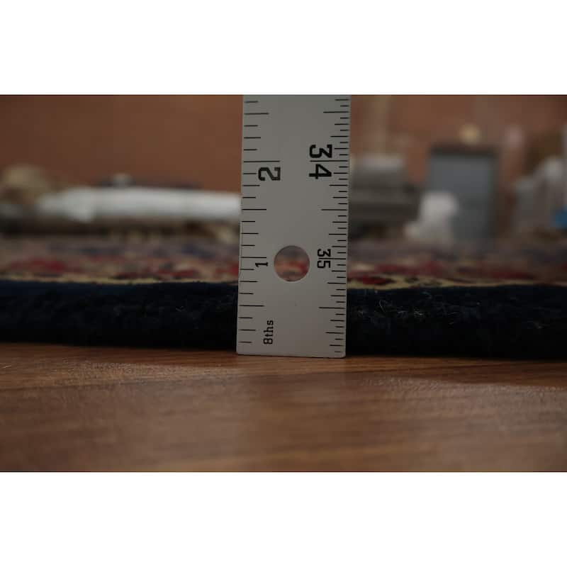 Hand Knotted Oriental 100% Wool Carpet Traditional Floral Black Agra Area Rug - 6' 8'' X 6' 7''