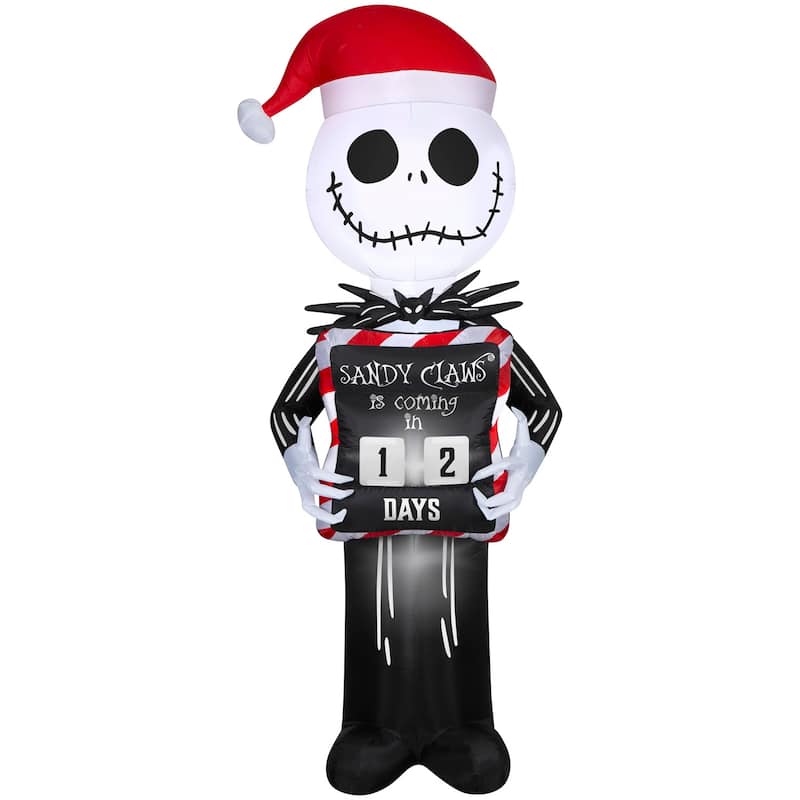 Gemmy Christmas Inflatable Jack Skellington with Countdown, 8 ft Tall