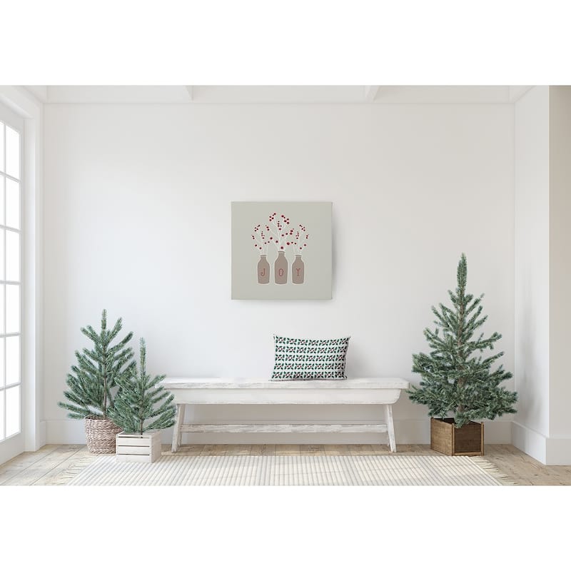 Holly Stripes Christmas/Winter Accent Pillow