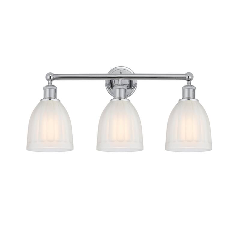 Innovations Lighting 616-3W-12-24 Brookfield Vanity Brookfield 3 Light - Polished Chrome / White