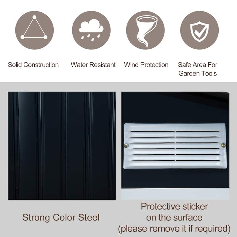 Outsunny Metal Outdoor Shed Organizer & Garden Storage