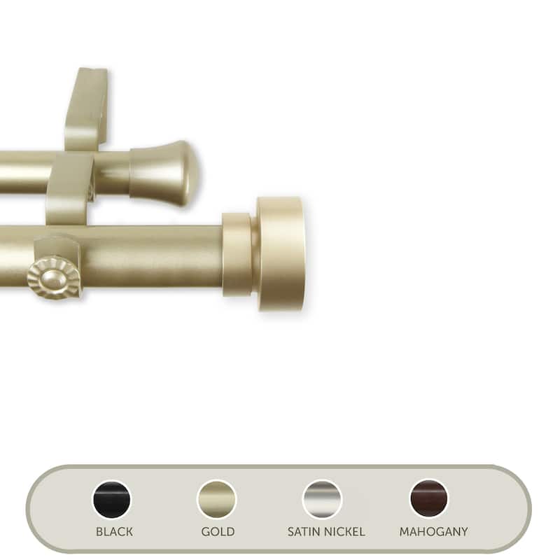Coronet Double Curtain Rod - Home Imports Emporium - Elegant Steel Drapery Rod - 120