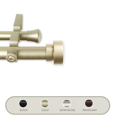 Coronet Double Curtain Rod - Home Imports Emporium - Elegant Steel Drapery Rod - 120
