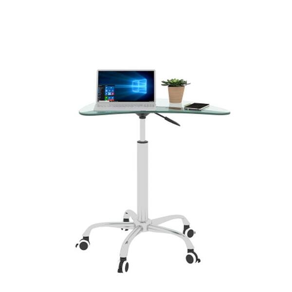 Transparent desk table glass computer table adjustable range table ...