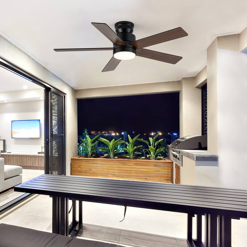 42" Reversible 5-Blade Integrated LED Ceiling Fan with Light and Remote