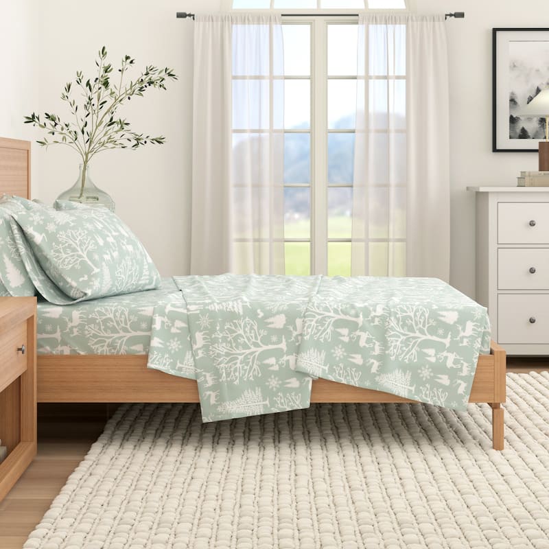 Linery & Co. Winter Turkish Cotton Double-Brushed Flannel Bed Sheet Set