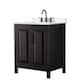 Option Dark Espresso, Black Trim, White Quartz Top