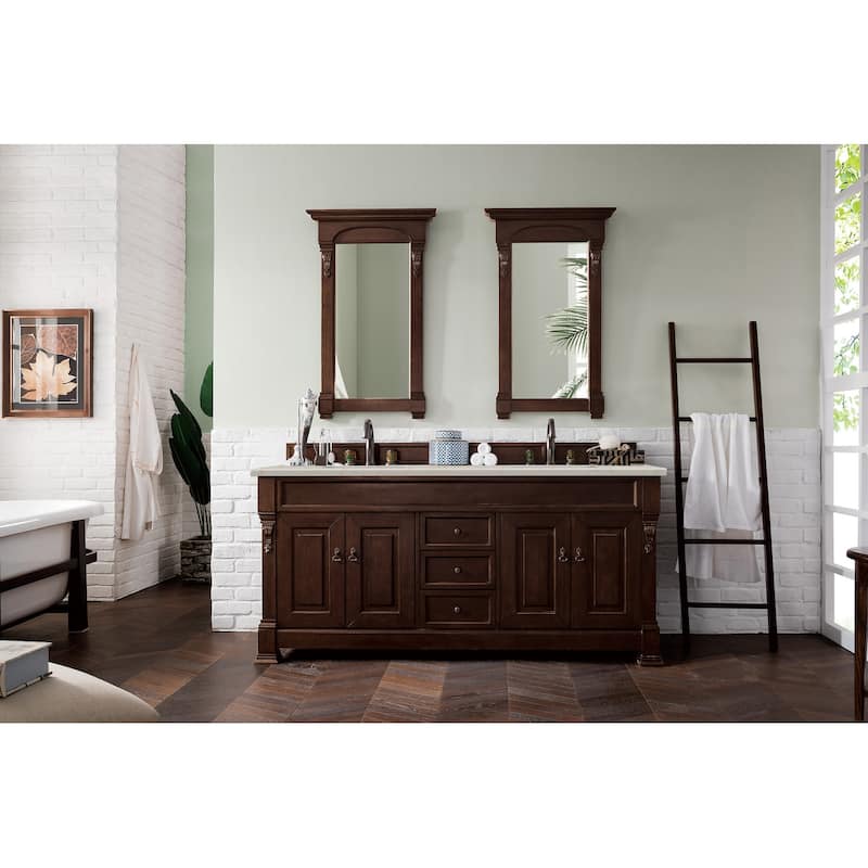 James Martin Vanities Brookfield 72" Double Vanity, Burnished Mahogany