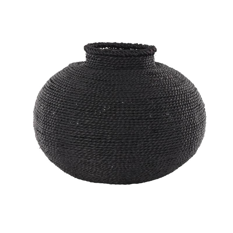 Black Metal Handmade Wrapped Pot Decorative Vase
