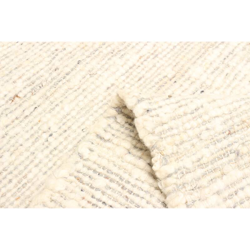 ECARPETGALLERY Braid weave Sienna Cream Wool Rug - 5'0 x 7'11