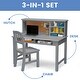 preview thumbnail 7 of 10, Kids' Wood Desk with Hutch and Chair - Includes Cork Bulletin Board, Cubbies and Cutouts for Cords and Wires