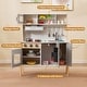preview thumbnail 36 of 37, Costway Kids Kitchen Playset Wooden Pretend Play Chef Toy with - See Details