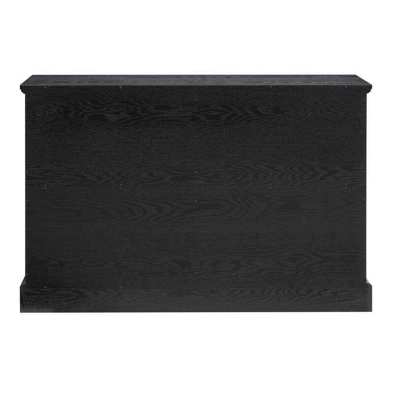 Black Modern Farmhouse 6-Drawer Chest, Bedroom Storage Essential