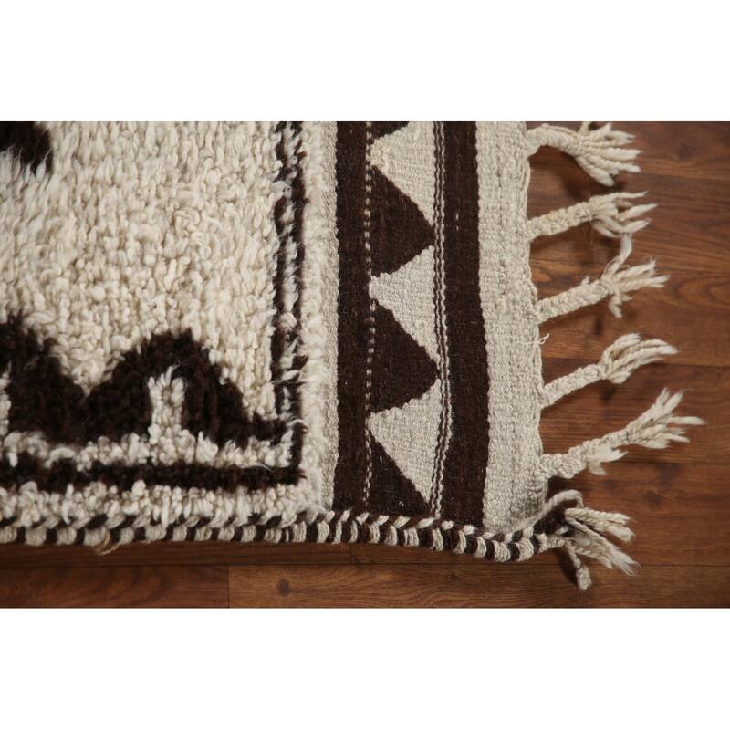 Natural Dye Kurdish Turkish Runner Rug Hand-knotted Wool Carpet - 3'4"x 11'4"