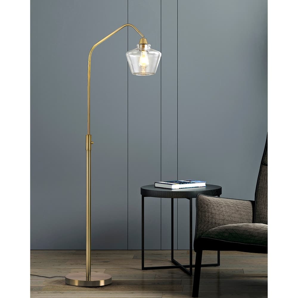 Midtown One Light Glass Shade 66"H Dimmable LED Floor Lamp with Vintage LED Bulb