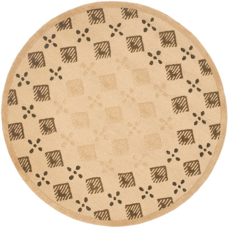 SAFAVIEH Handmade Soho Genesis N.Z. Wool Rug - 5' x 5' Round - Beige - Runner/Round