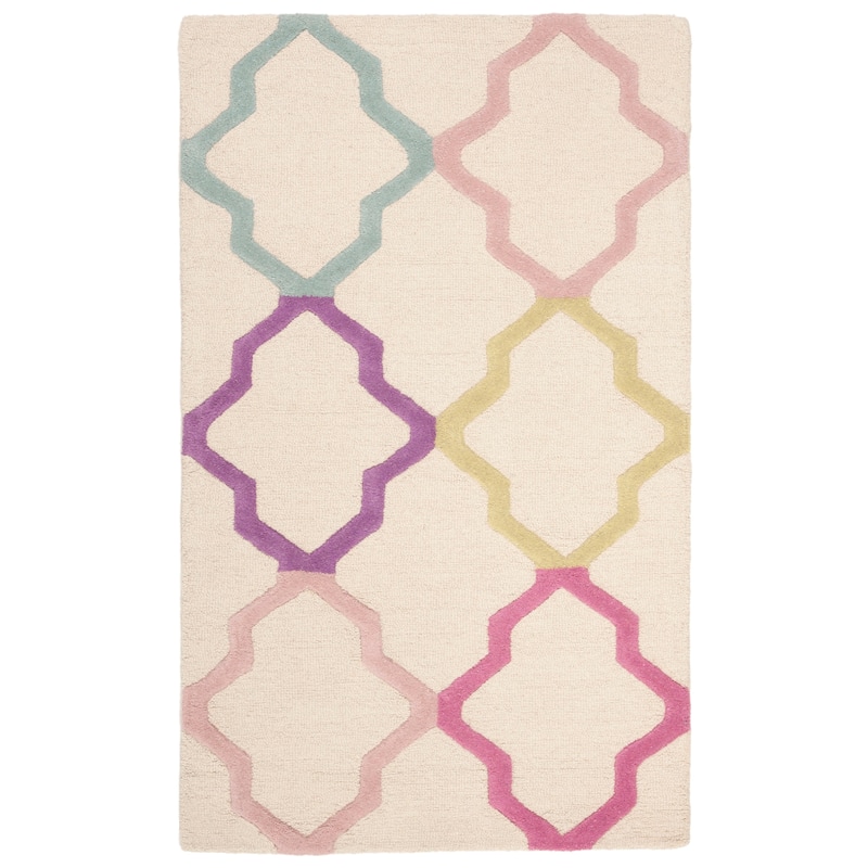 SAFAVIEH Handmade Kids Garrelda Wool Rug - 2'6" x 4' - Ivory/Multi - Rectangle