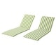 preview thumbnail 22 of 79, Salem Outdoor Cushion Set for Chaise Lounge - Cushions only (Set of 2) by Christopher Knight Home. - 79.25"L x 27.50"W x 1.50"H Green/White