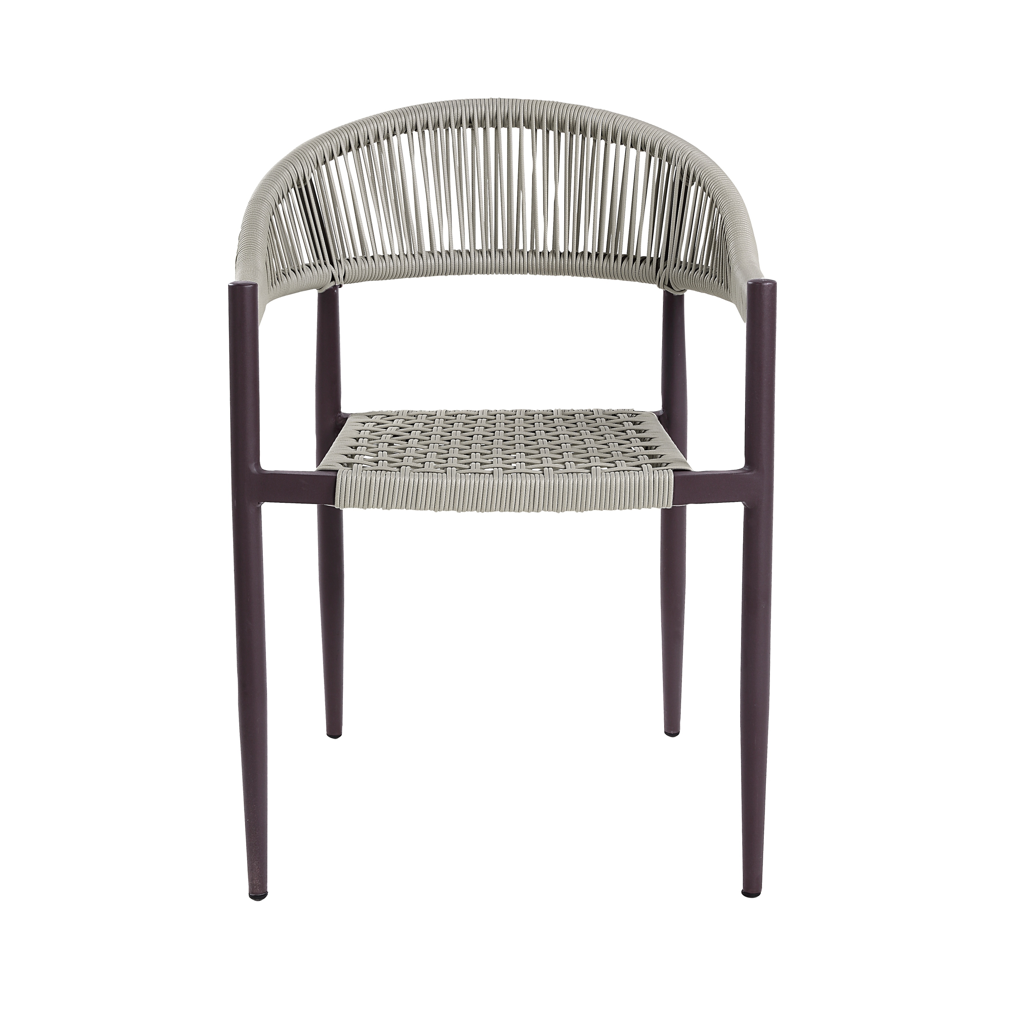 Holcomb Modern Wicker Rope Curved Patio Dining Arm Chair by - Picture 12 of 30