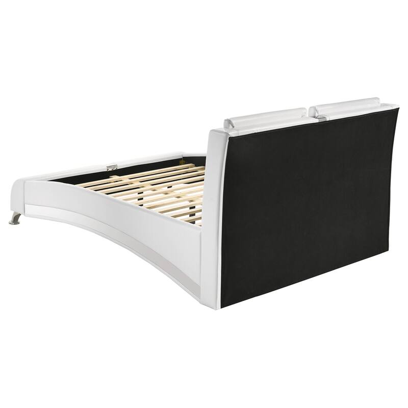 Jeremaine Contemporary Upholstered Sleigh Bed Black