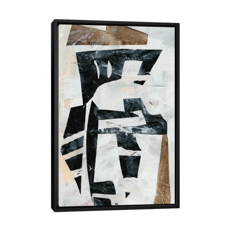 iCanvas "Tribal Collage I" by Jennifer Goldberger Framed Canvas Print - Black - 40x26