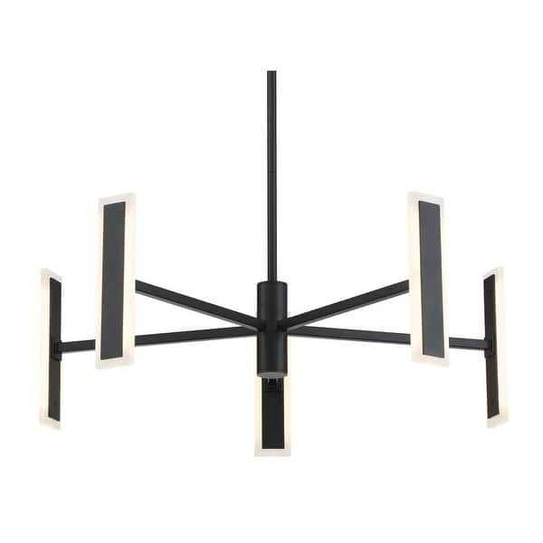 slide 2 of 6, Kovacs P1415-L Edge 5 Light 25" Wide LED Abstract Chandelier Coal