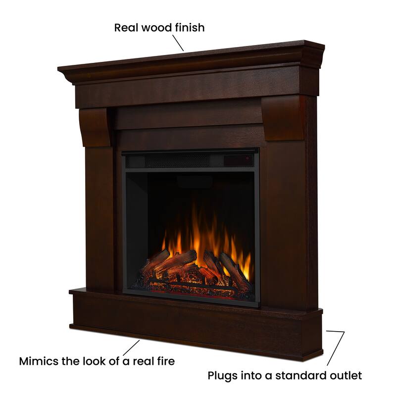 Chateau 41" Dark Walnut Corner Electric Fireplace by Real Flame