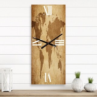 Designart 'Ancient Map of The World V' Vintage wall clock - Bed Bath ...