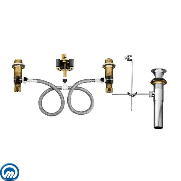 slide 2 of 5, Moen M-PACT 1/2" IPS Widespread Faucet Rough-In Valve with Drain - Natural Natural