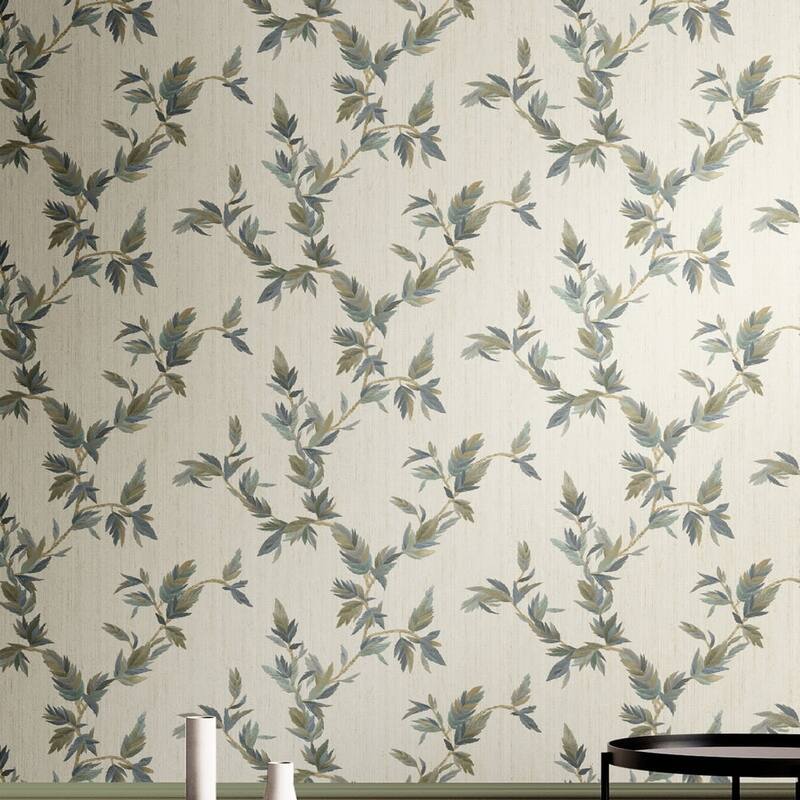 Galerie Wallcoverings Ornamenta Collection Thin Leaf Shimmer Finish Vinyl on Non-woven Wallpaper Roll