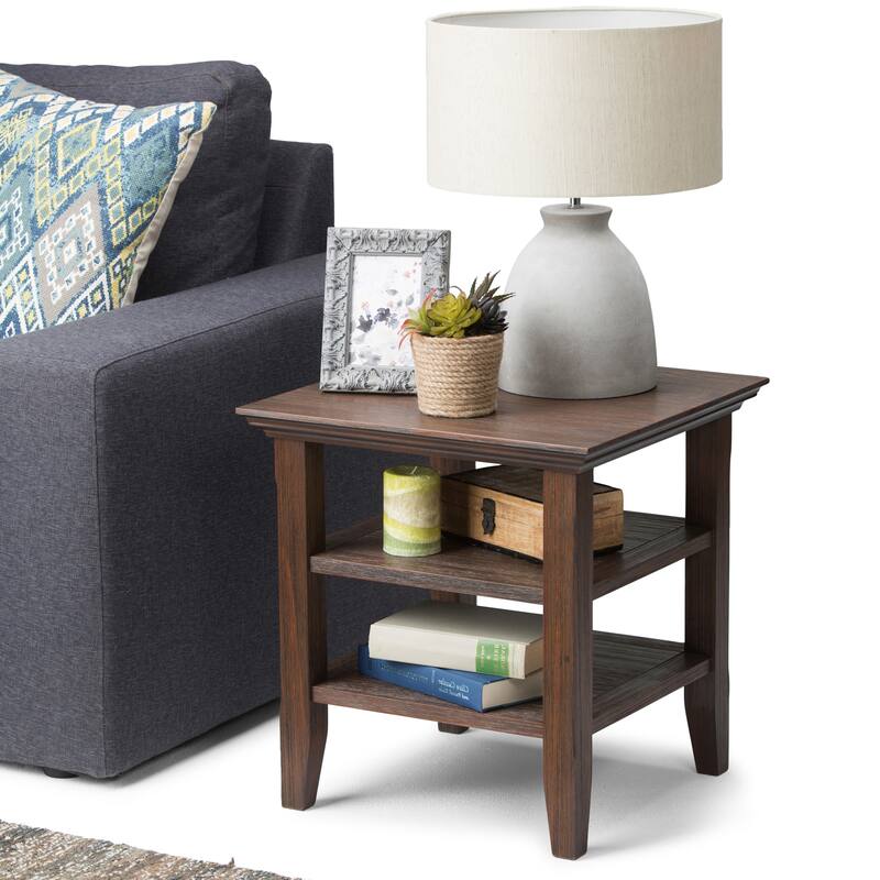 WYNDENHALL Normandy Solid Wood Square Transitional End Table - 19 inch Wide