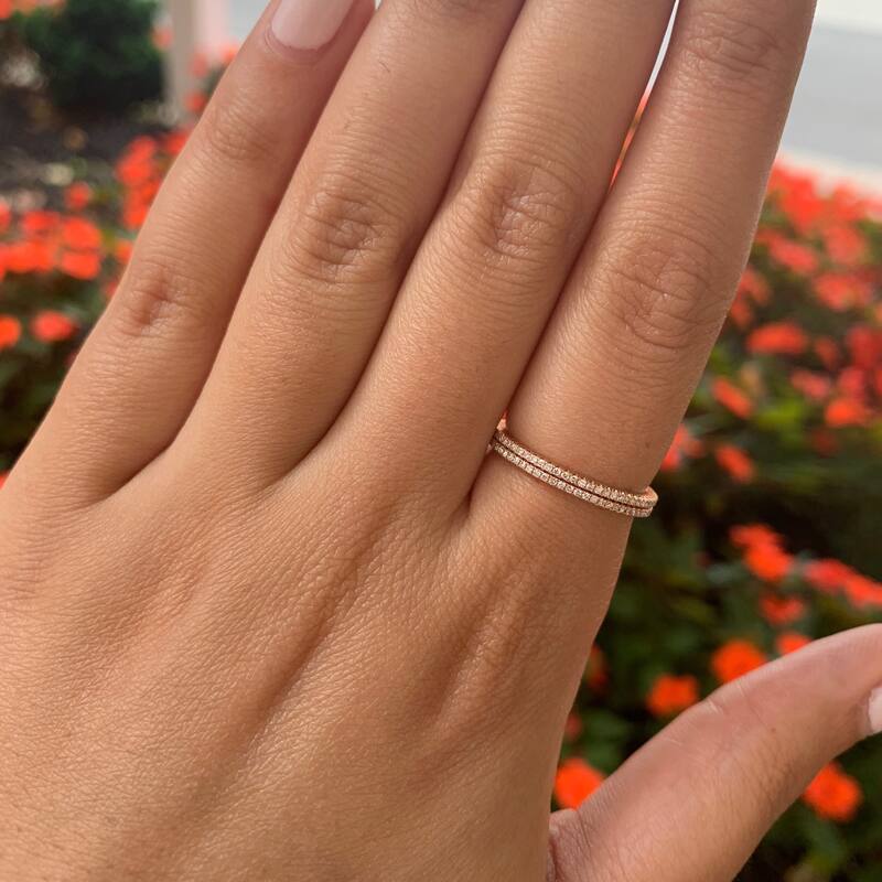 Joelle Collection Diamond Band Ring - 14K Gold Eternity Band Ring 1/5 CTTW 20 White Round Cut Diamonds