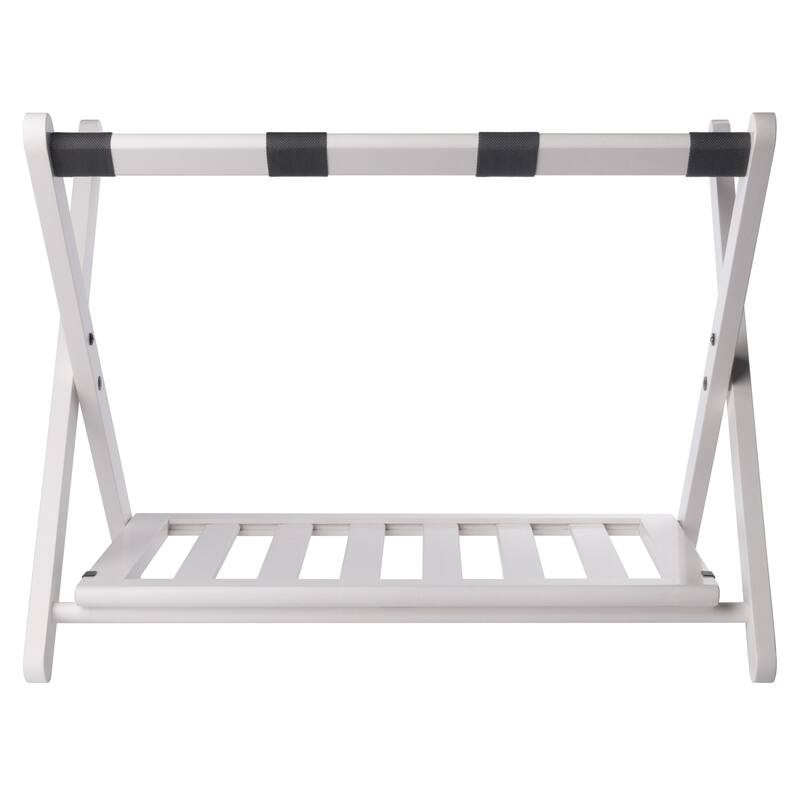 Reese Luggage Rack with Shelf White Finish