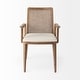 preview thumbnail 2 of 21, Clara Cream Fabric Seat with Cane Back and Light Brown Solid Wood Frame Dining Chair
