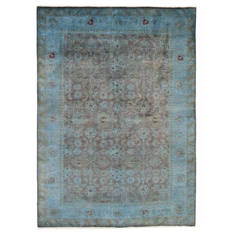 ECARPETGALLERY Hand-knotted Vibrance Light Denim Blue Wool Rug - 6'1 x 8'5 - Light Denim Blue - 6'1 x 8'5