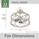 preview thumbnail 7 of 12, Hunter Haven 22" Fandelier Ceiling Fan w/ Light, Remote - Modern, Industrial, Farmhouse - Small Spaces